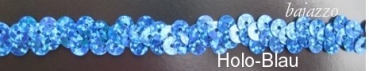 Elastisches Paillettenband  Holo blau